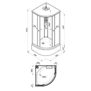 Душевая кабина Triton Ультра Щ0000061849 90x90 см белый профиль прозрачное стекло